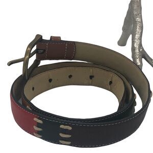 Dockers Leather Belt Contemporary Red, Blue, Tan and Saddle Brown Belt